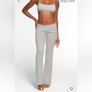 SKIMS NWT Cotton Jersey Foldover Pant - Light Heather Gray